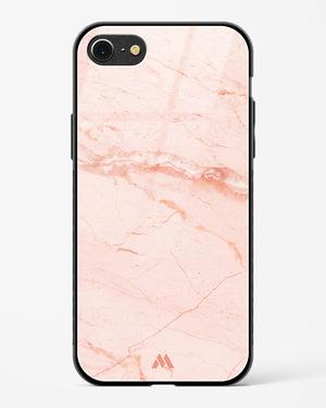 Rose Quartz on Marble Glass Case Phone Cover-(Apple)