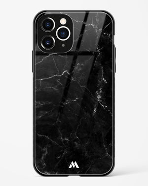 Marquina Black Marble Glass Case Phone Cover (Apple)