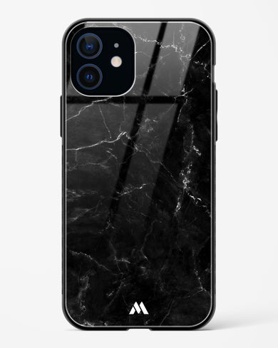 Marquina Black Marble Glass Case Phone Cover (Apple)