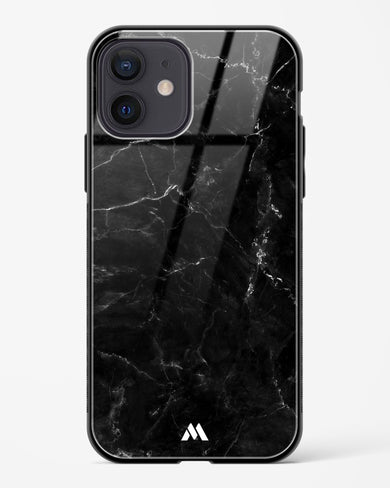 Marquina Black Marble Glass Case Phone Cover (Apple)
