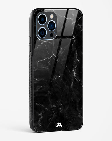 Marquina Black Marble Glass Case Phone Cover (Apple)