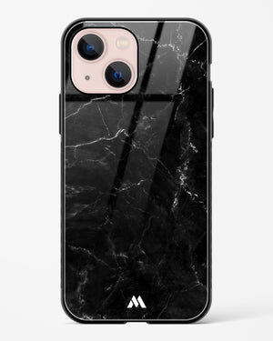 Marquina Black Marble Glass Case Phone Cover-(Apple)