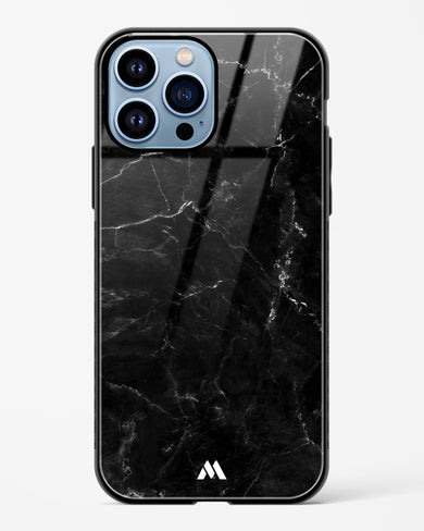 Marquina Black Marble Glass Case Phone Cover (Apple)