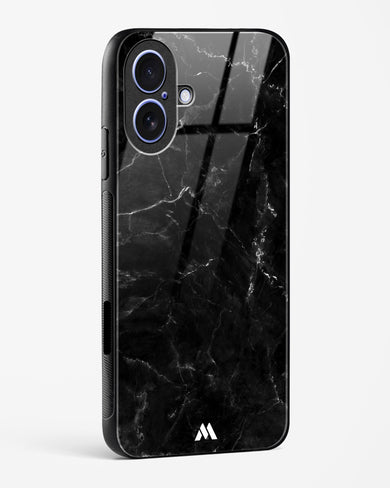 Marquina Black Marble Glass Case Phone Cover (Apple)