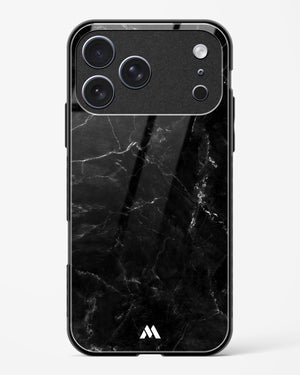 Marquina Black Marble Glass Case Phone Cover (Apple)