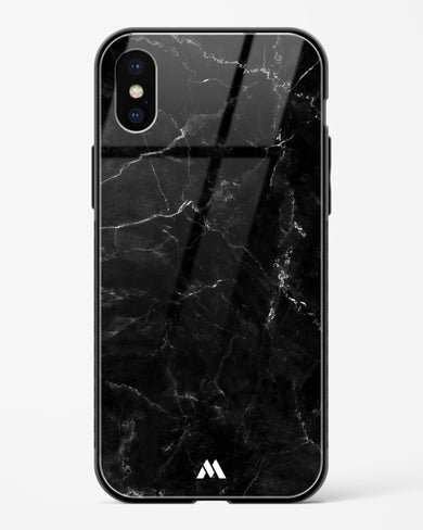 Marquina Black Marble Glass Case Phone Cover (Apple)