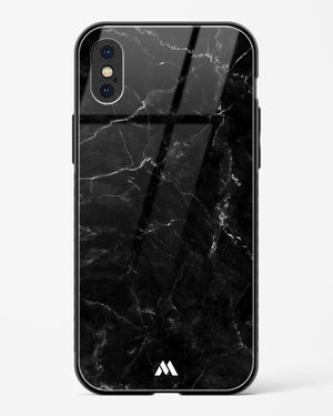 Marquina Black Marble Glass Case Phone Cover (Apple)