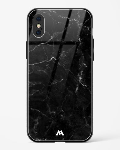 Marquina Black Marble Glass Case Phone Cover (Apple)