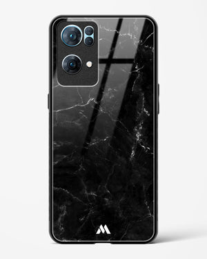 Marquina Black Marble Glass Case Phone Cover-(Oppo)