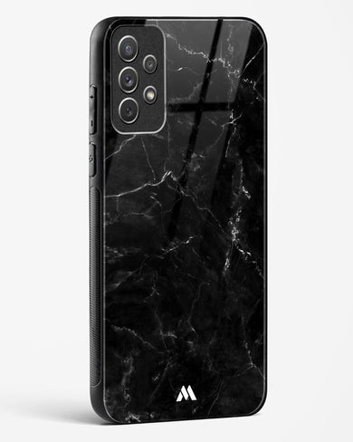 Marquina Black Marble Glass Case Phone Cover-(Samsung)