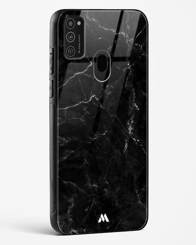 Marquina Black Marble Glass Case Phone Cover-(Samsung)