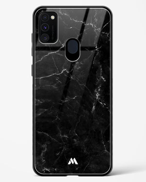 Marquina Black Marble Glass Case Phone Cover-(Samsung)