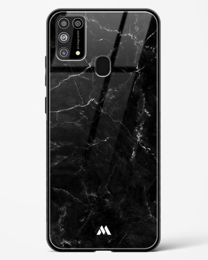 Marquina Black Marble Glass Case Phone Cover-(Samsung)