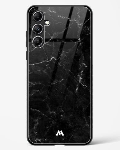 Marquina Black Marble Glass Case Phone Cover-(Samsung)