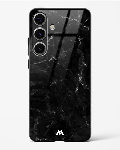 Marquina Black Marble Glass Case Phone Cover-(Samsung)