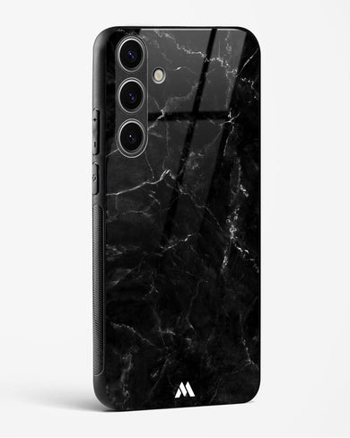 Marquina Black Marble Glass Case Phone Cover-(Samsung)