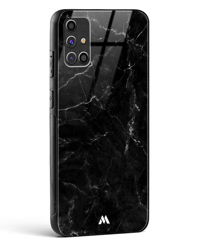 Marquina Black Marble Glass Case Phone Cover-(Samsung)