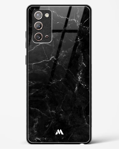 Marquina Black Marble Glass Case Phone Cover-(Samsung)