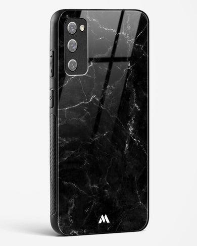 Marquina Black Marble Glass Case Phone Cover-(Samsung)