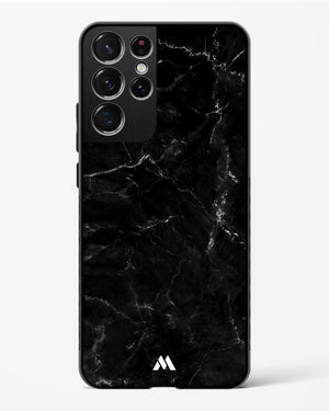 Marquina Black Marble Glass Case Phone Cover-(Samsung)