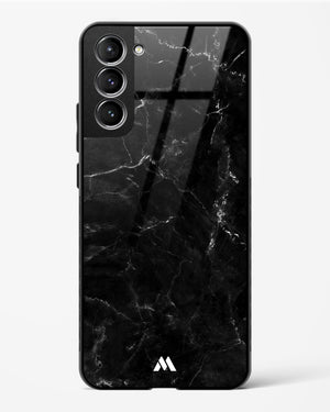 Marquina Black Marble Glass Case Phone Cover-(Samsung)