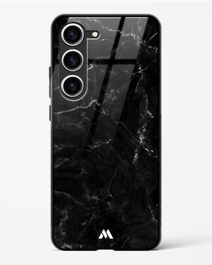 Marquina Black Marble Glass Case Phone Cover-(Samsung)