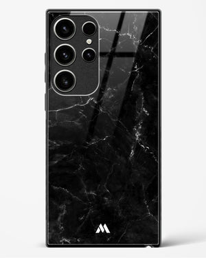 Marquina Black Marble Glass Case Phone Cover-(Samsung)