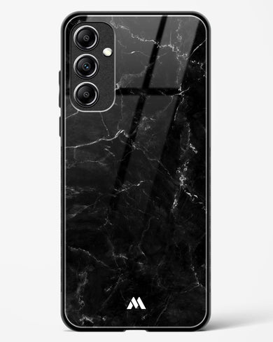 Marquina Black Marble Glass Case Phone Cover-(Samsung)