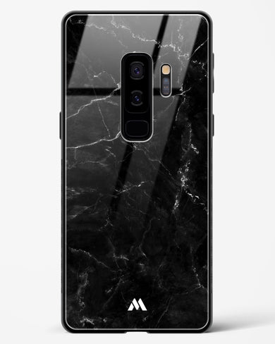 Marquina Black Marble Glass Case Phone Cover-(Samsung)