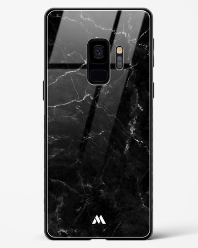 Marquina Black Marble Glass Case Phone Cover-(Samsung)