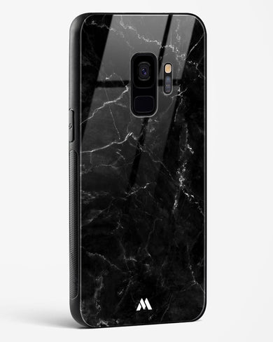 Marquina Black Marble Glass Case Phone Cover-(Samsung)