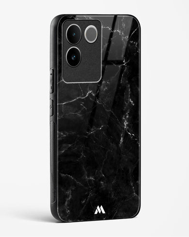 Marquina Black Marble Glass Case Phone Cover-(Vivo)