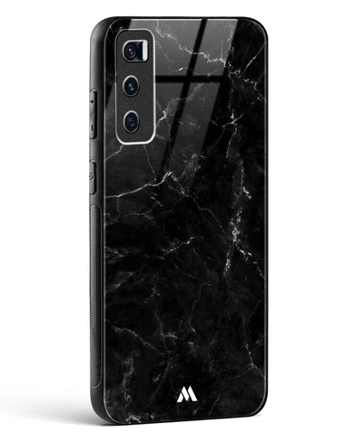 Marquina Black Marble Glass Case Phone Cover-(Vivo)