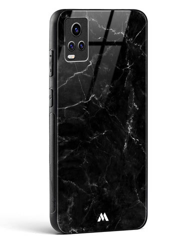 Marquina Black Marble Glass Case Phone Cover-(Vivo)