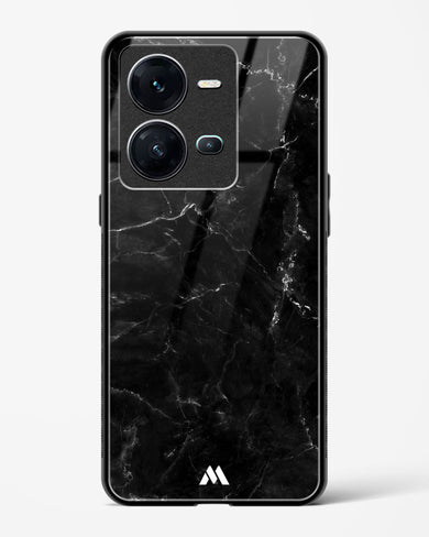 Marquina Black Marble Glass Case Phone Cover-(Vivo)