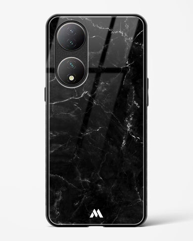 Marquina Black Marble Glass Case Phone Cover-(Vivo)