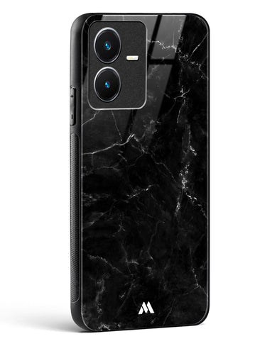 Marquina Black Marble Glass Case Phone Cover-(Vivo)