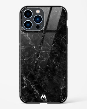 Portoro Black Marble Glass Case Phone Cover-(Apple)