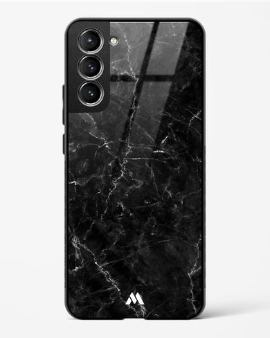 Portoro Black Marble Glass Case Phone Cover-(Samsung)