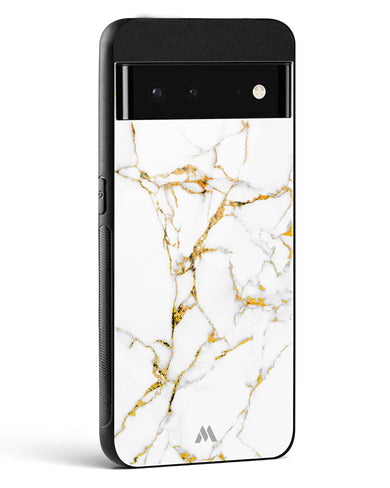 Calacatta White Marble Glass Case Phone Cover (Google)