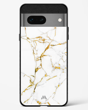 Calacatta White Marble Glass Case Phone Cover-(Google)