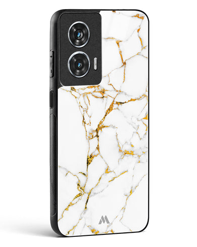 Calacatta White Marble Glass Case Phone Cover (Motorola)