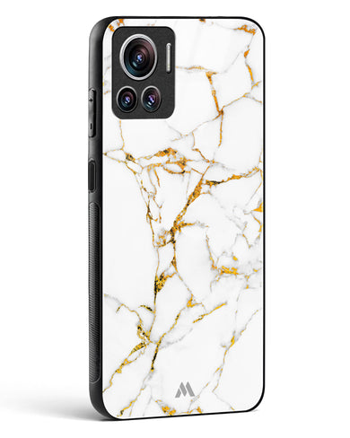 Calacatta White Marble Glass Case Phone Cover (Motorola)