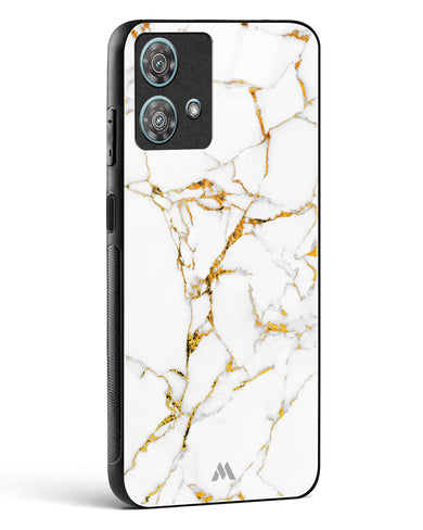 Calacatta White Marble Glass Case Phone Cover-(Motorola)