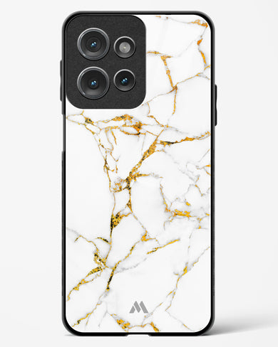 Calacatta White Marble Glass Case Phone Cover (Motorola)