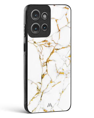 Calacatta White Marble Glass Case Phone Cover (Motorola)