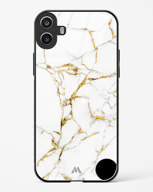 Calacatta White Marble Glass Case Phone Cover (Nothing)