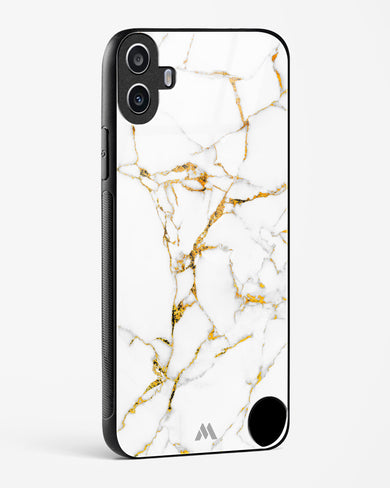 Calacatta White Marble Glass Case Phone Cover (Nothing)