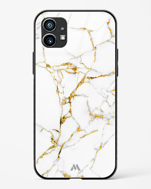 Calacatta White Marble Glass Case Phone Cover (Nothing)