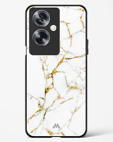 Calacatta White Marble Glass Case Phone Cover-(Oppo)